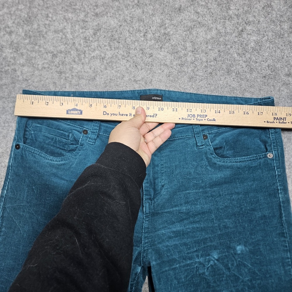 Edyson Hampton Skinny Jeans Womens 32 Long Teal Blue Corduroy Stretch 32x32 - Picture 8 of 12